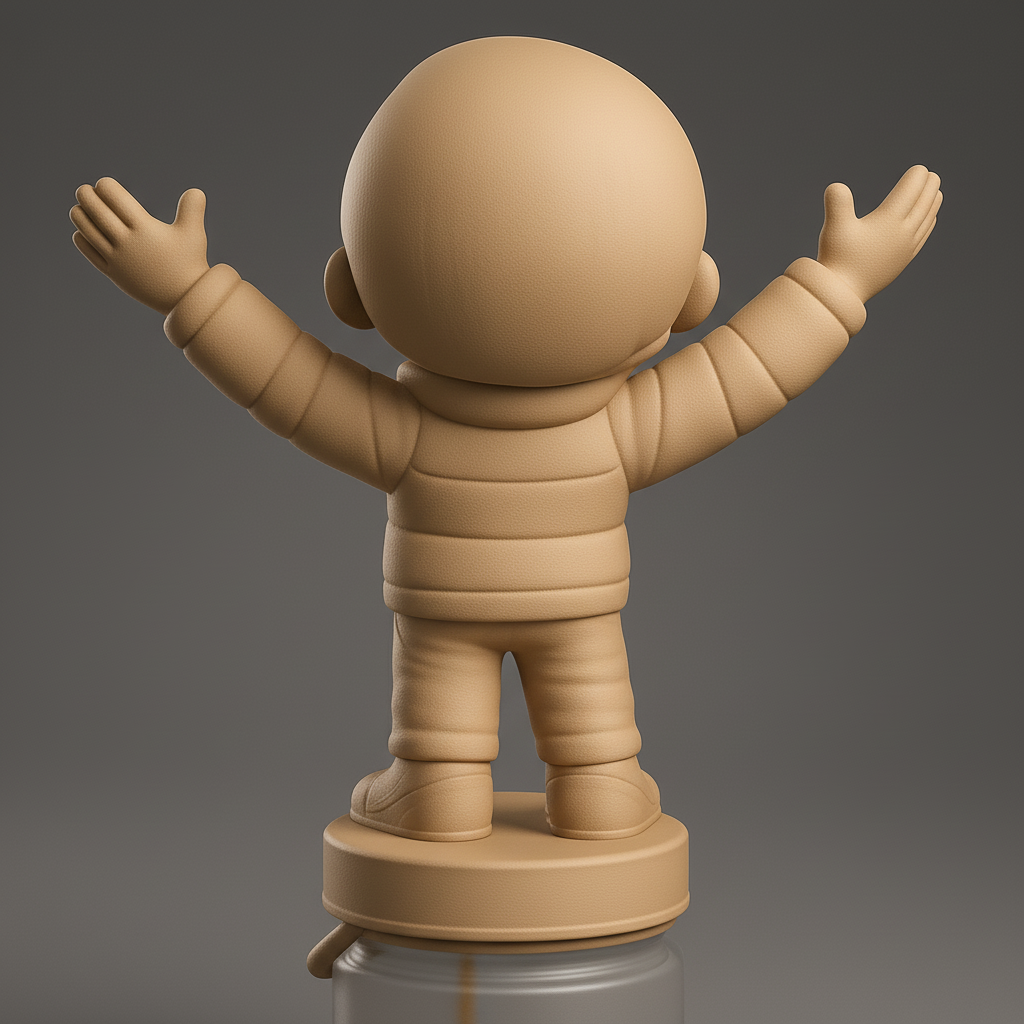 face anatomy 3d model-create 3d face model from photo_Joyful Child Bottle Cap Topper