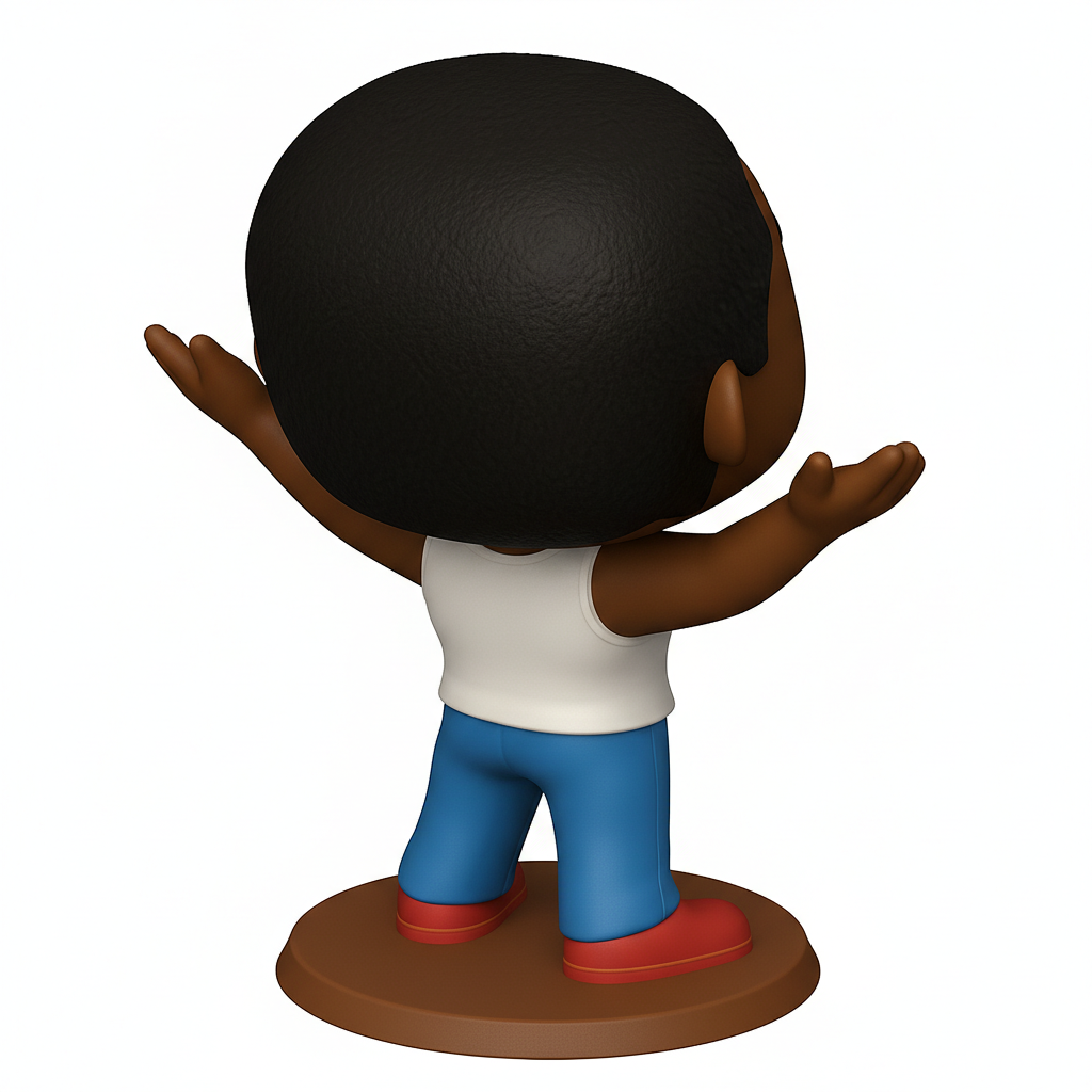 face anatomy 3d model-create 3d face model from photo_Joyful Funko-Style Boy Figure - Display or Gift!