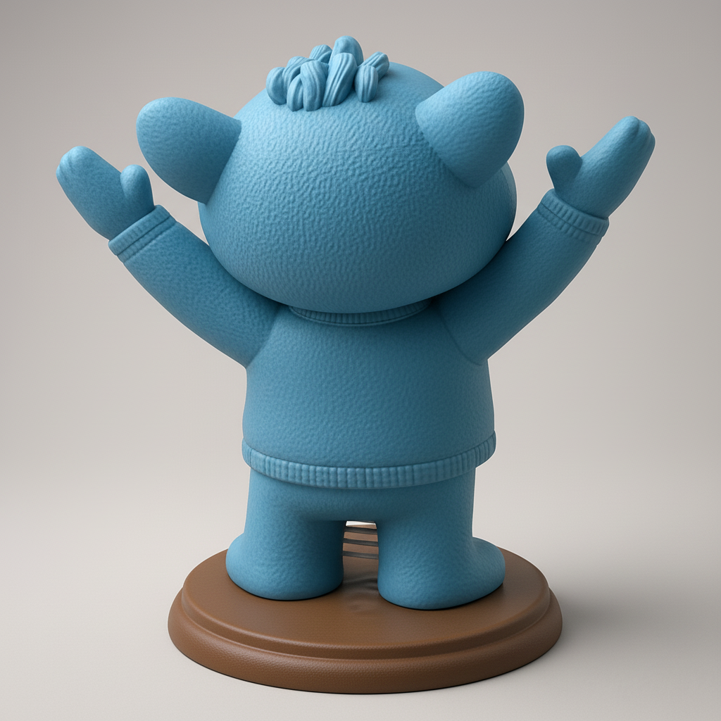 silhouette 3d printer maker-3d portrait printing_Happy PSY Bear Mascot - Welcoming Desk Decor