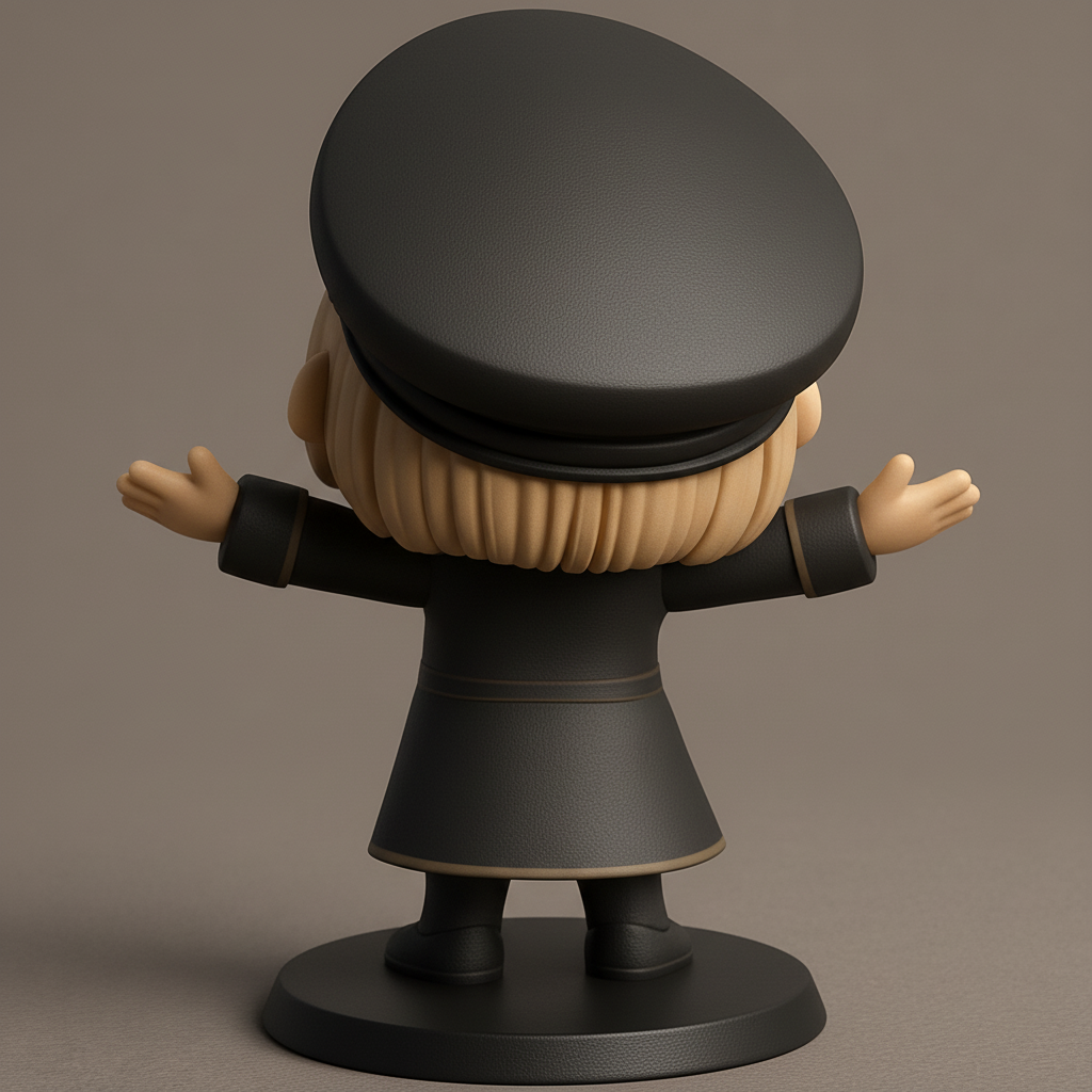 face to 3d model ai-3D portrait printing from photo_Happy Chibi Officer Figurine - Print Your Own Joy!