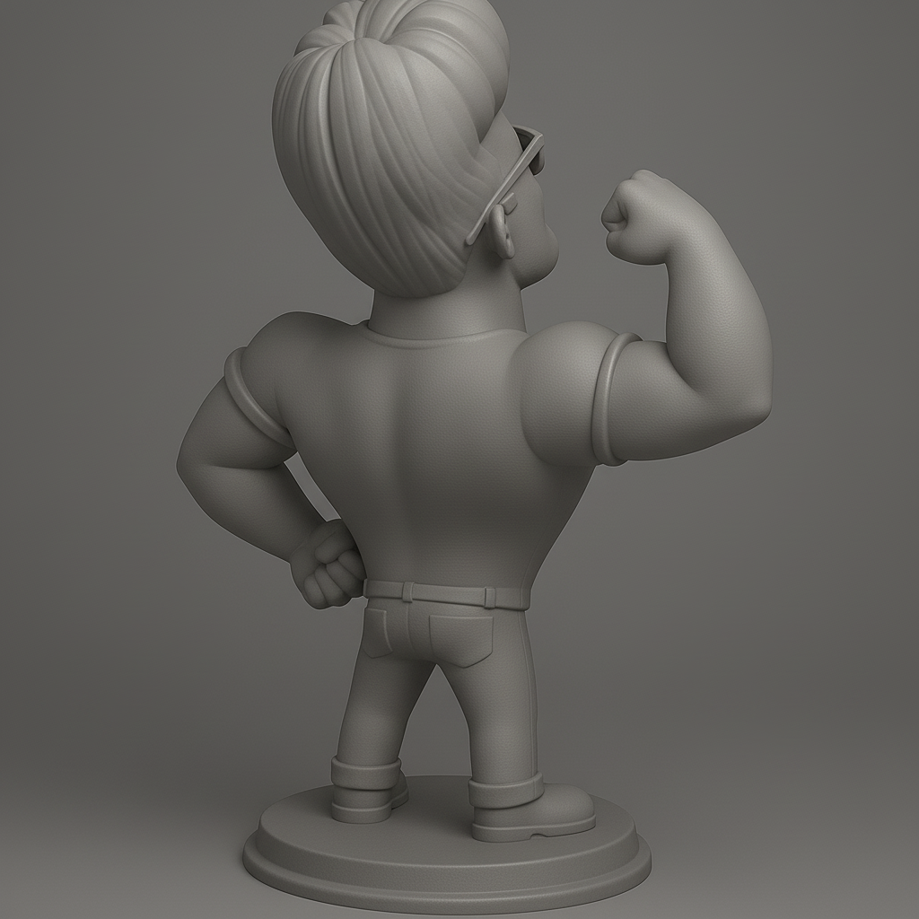 silhouette 3d printer maker-3d portrait printing_Stylish Heroic Figure for 3D Printing