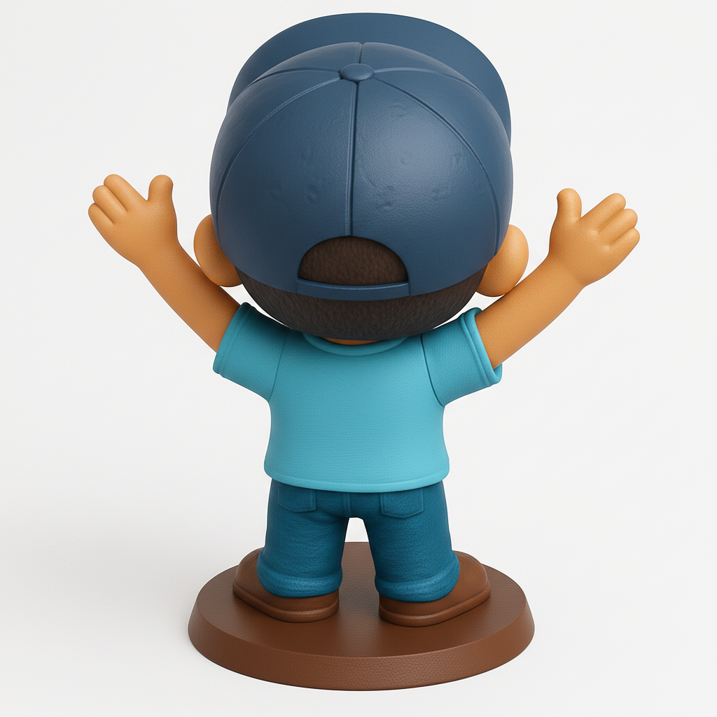 face to 3d model ai-3D portrait printing from photo_Cheerful Luis Vuittt Fan Figurine - Your Happy Desk Buddy