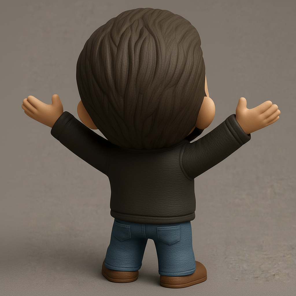 face to 3d model ai-3D portrait printing from photo_Joyful Welcoming Character Figurine - Spread Positivity!