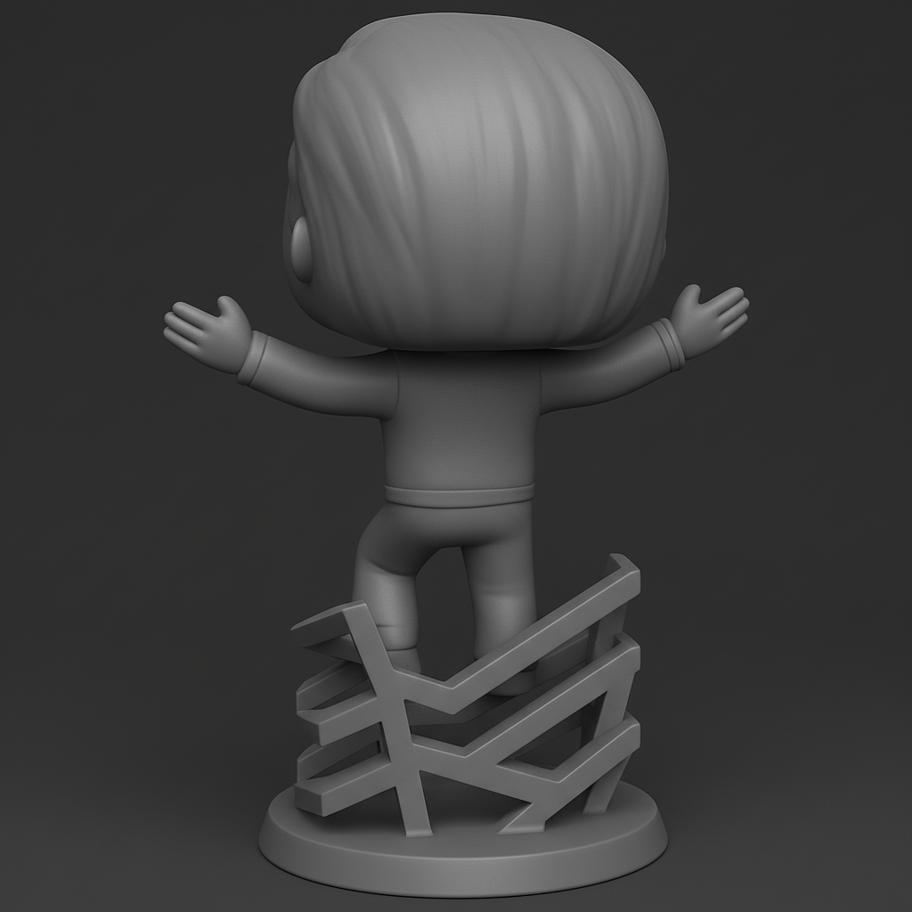 face to 3d model ai-3D portrait printing from photo_Open Arms Funko Style Display Figurine