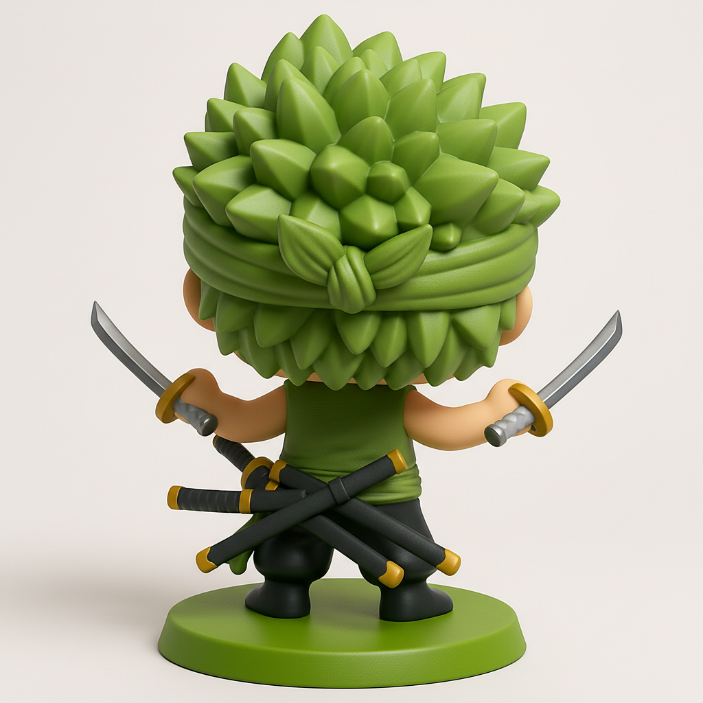 face anatomy 3d model-create 3d face model from photo_Dynamic Zoro Chibi Figurine - Master Swordsman