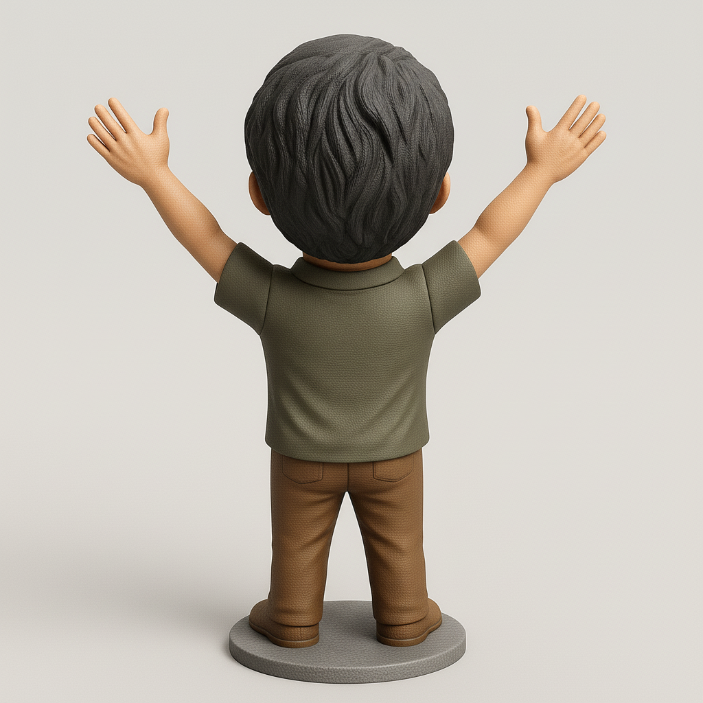 silhouette 3d printer maker-3d portrait printing_Joyful 3D Figurine with Open Arms