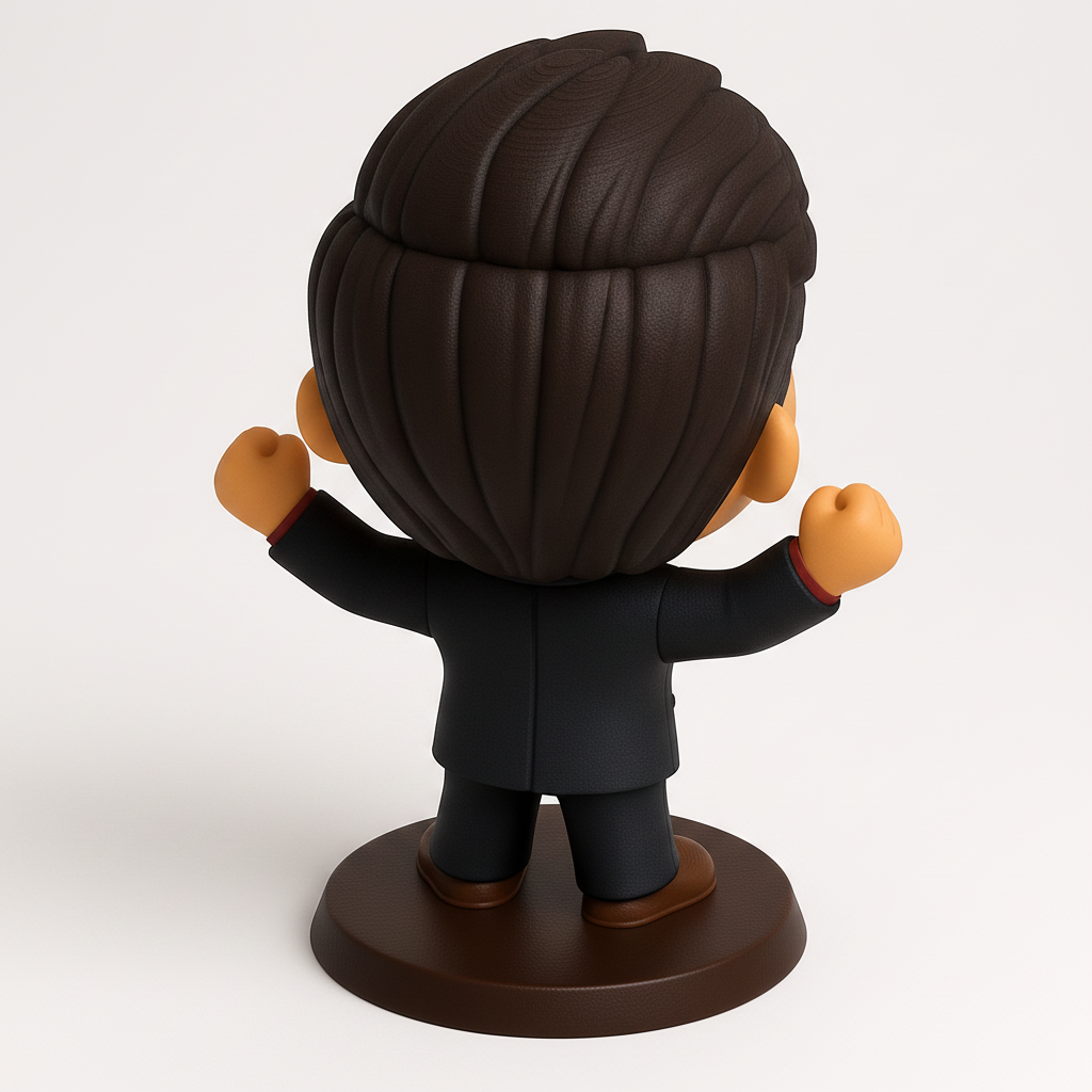 face to 3d model ai-3D portrait printing from photo_Smiling Bizman Bobblehead: Your Success Symbol