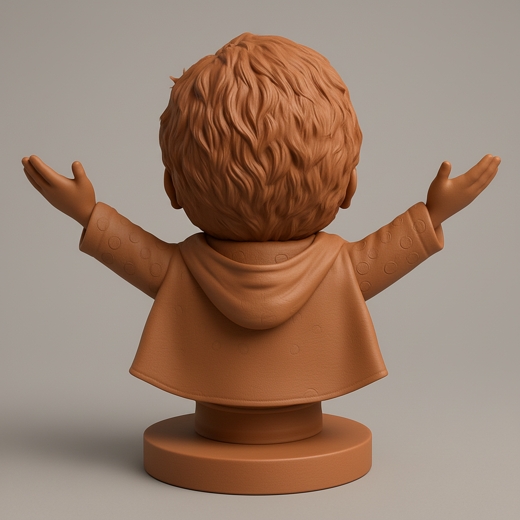 face to 3d model ai-3D portrait printing from photo_Uplifting Joyful Bobblehead Bust - Welcome Happiness!