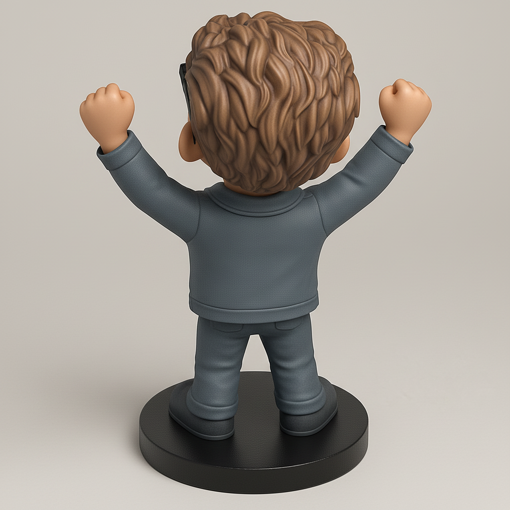 face anatomy 3d model-create 3d face model from photo_Triumphant Character Figurine: Celebrate Your Wins!