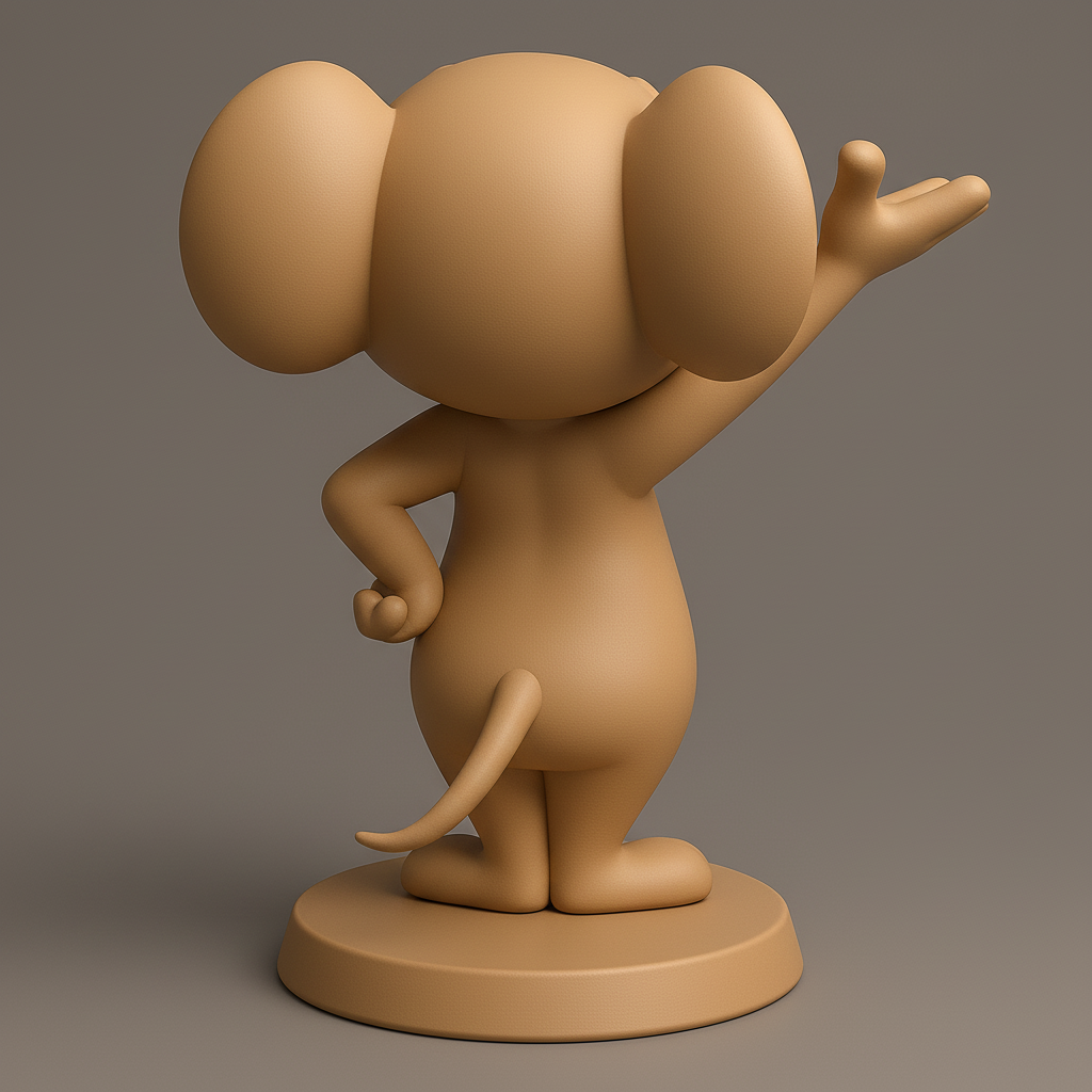 face anatomy 3d model-create 3d face model from photo_Cheerful Mouse Figurine for 3D Printing