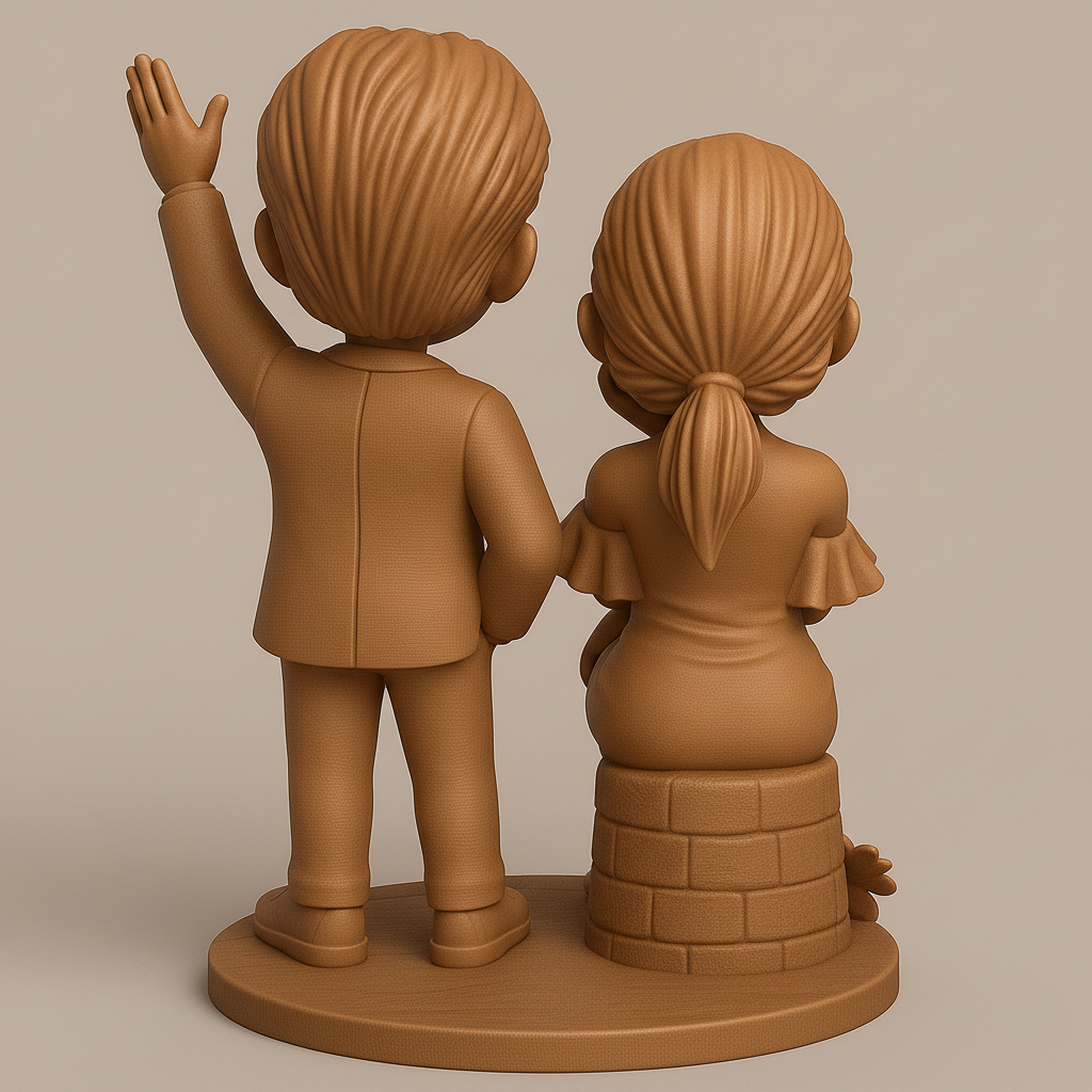 silhouette 3d printer maker-3d portrait printing_Charming Couple Figurine for Fun Decor