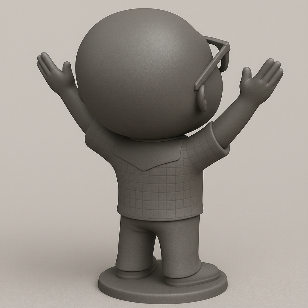 face anatomy 3d model-create 3d face model from photo_Cheerful Welcoming Character Figurine