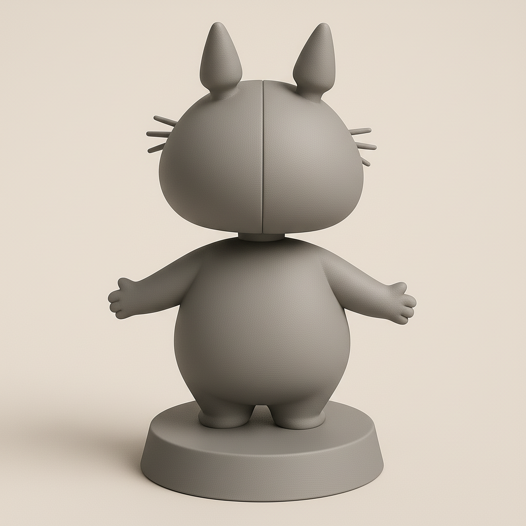 silhouette 3d printer maker-3d portrait printing_Adorable Studio Ghibli Totoro Figurine