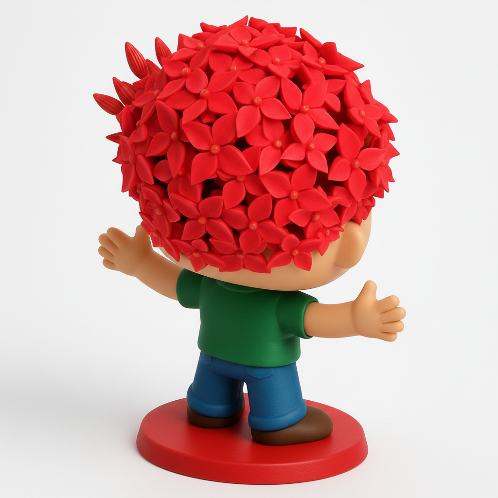 face anatomy 3d model-create 3d face model from photo_Joyful Bloom Buddy: Adorable Flower-Haired
