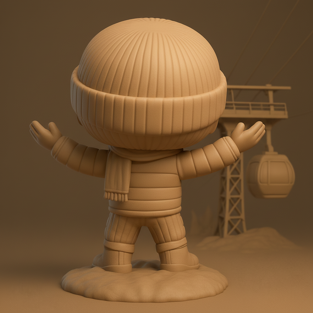 face anatomy 3d model-create 3d face model from photo_Happy Winter Pop: Ski Resort Buddy 3D Print