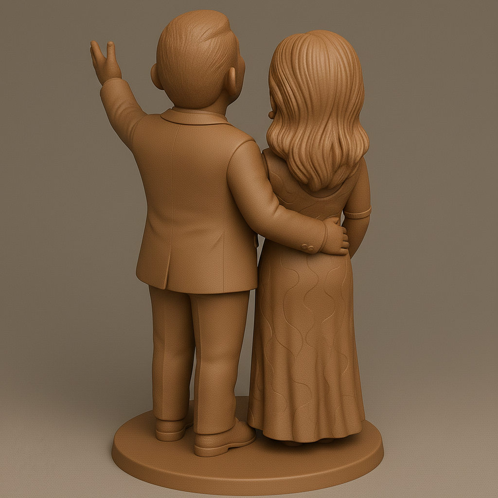 silhouette 3d printer maker-3d portrait printing_Charming Couple Figurine for Your Shelf