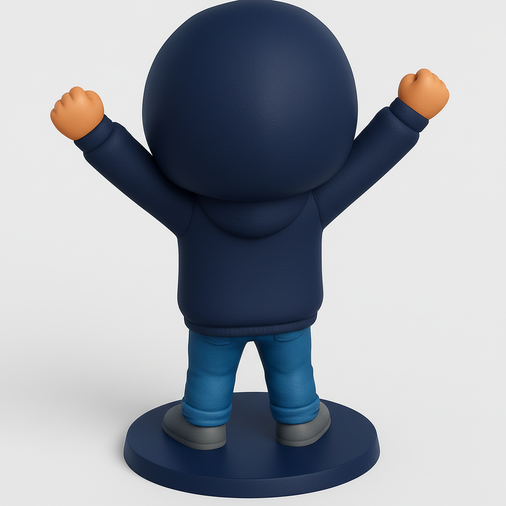 face to 3d model ai-3D portrait printing from photo_Joyful Hoodie Character Desk Buddy with Dynamic Art