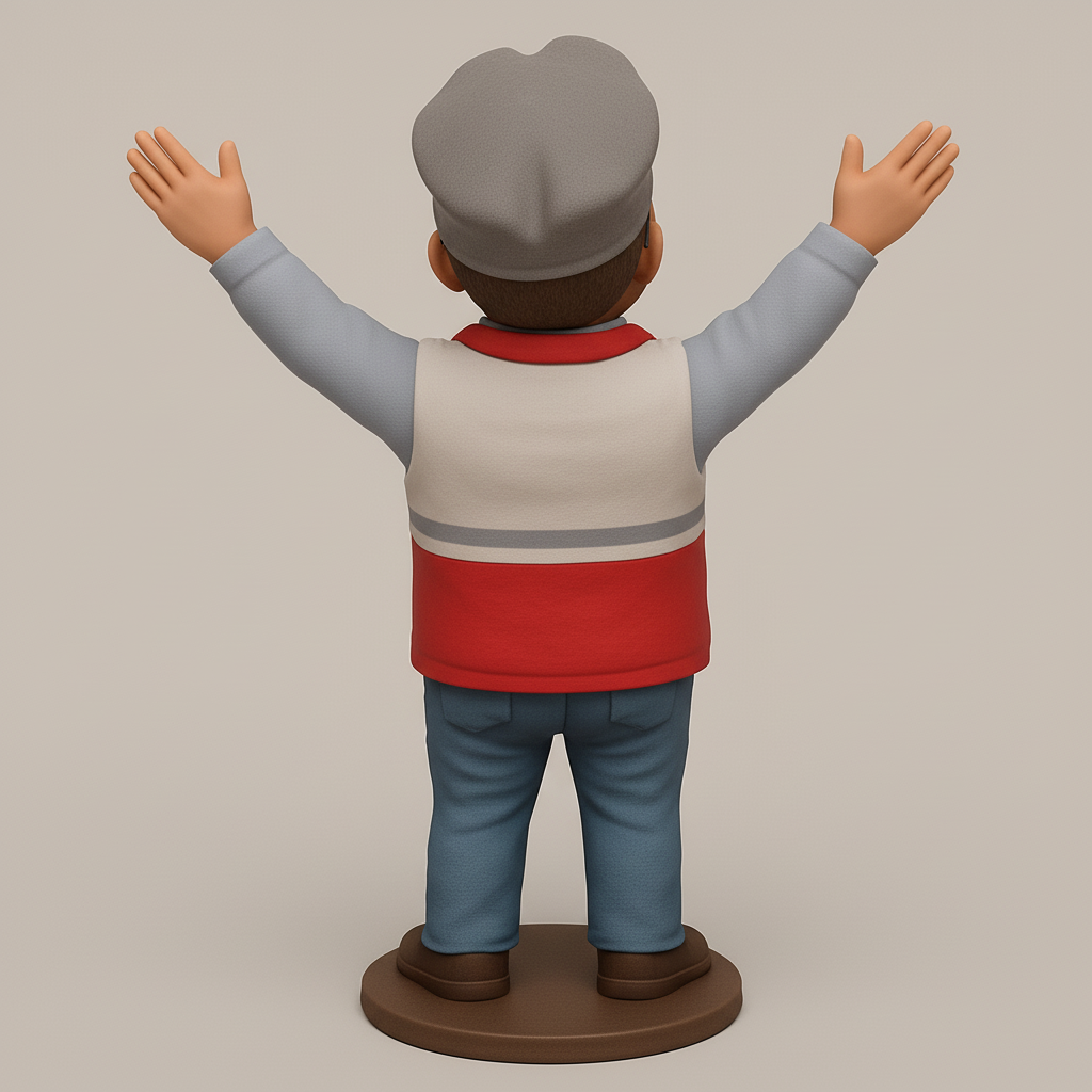 face anatomy 3d model-create 3d face model from photo_Smiling Courier Figurine - Perfect Desk Companion!