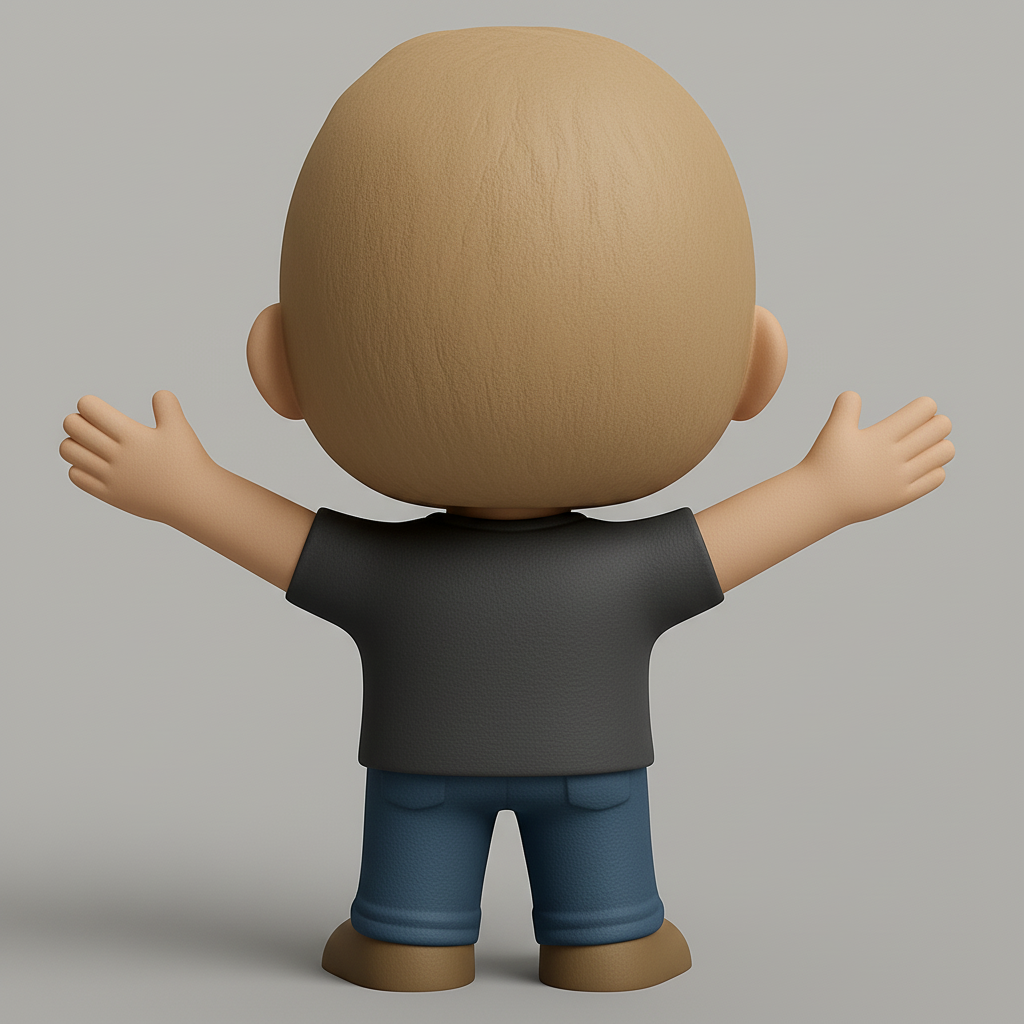 face anatomy 3d model-create 3d face model from photo_Cheerful Welcome: Friendly Hug Pose Desk Buddy