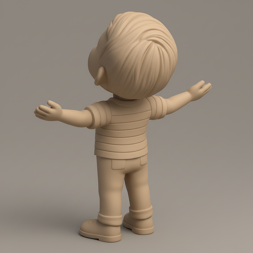 silhouette 3d printer maker-3d portrait printing_Hug Me Boy Figurine - Spreading Joy & Positivity