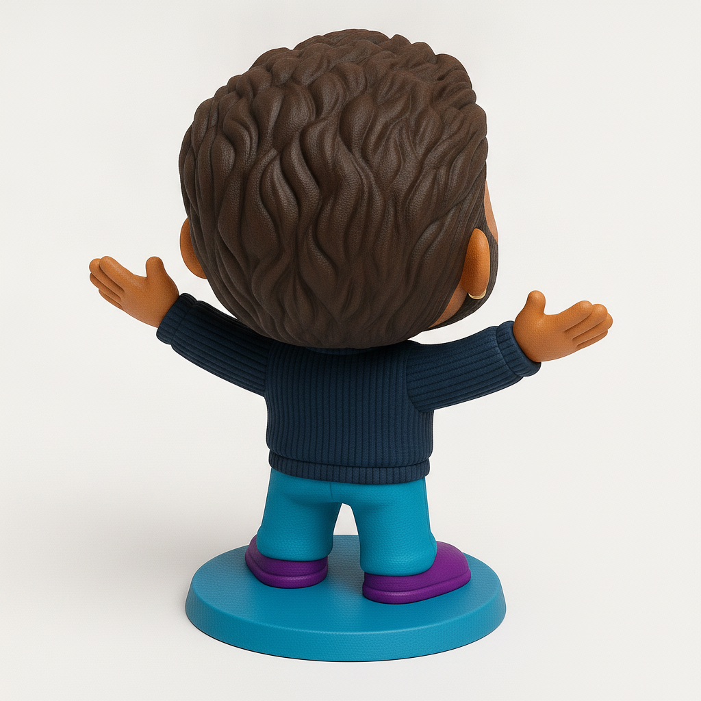 face to 3d model ai-3D portrait printing from photo_Happy Bearded Man Figurine - Customizable 3D Print