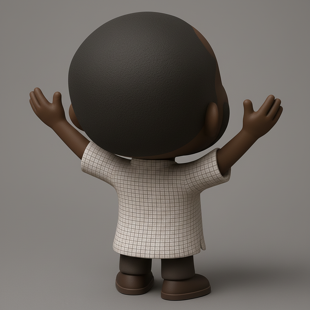 face anatomy 3d model-create 3d face model from photo_Joyful Character Figurine: Welcoming Smile & Open Arms