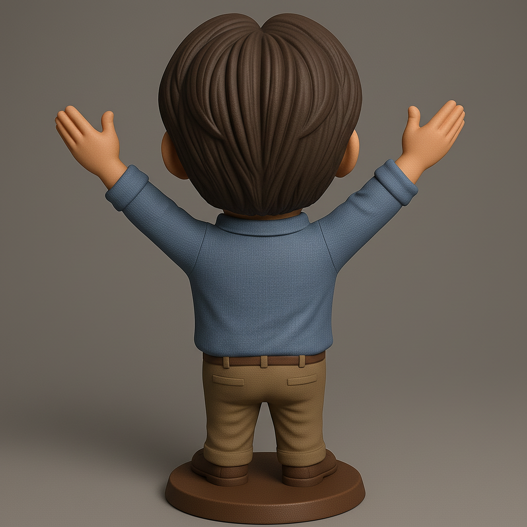 silhouette 3d printer maker-3d portrait printing_Joyful Figurine with Outstretched Arms