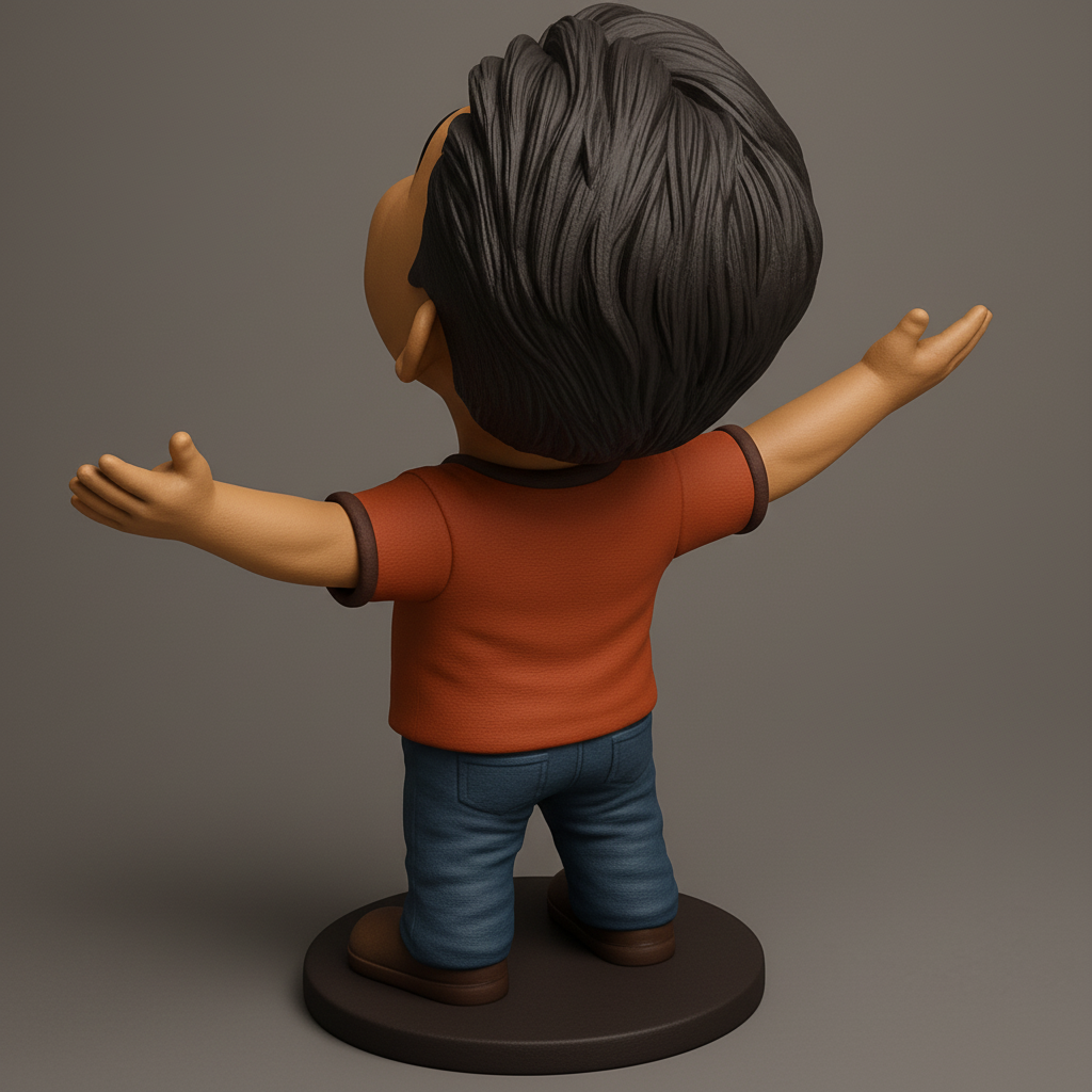 face anatomy 3d model-create 3d face model from photo_Cheerful Drybot Figurine for 3D Printing