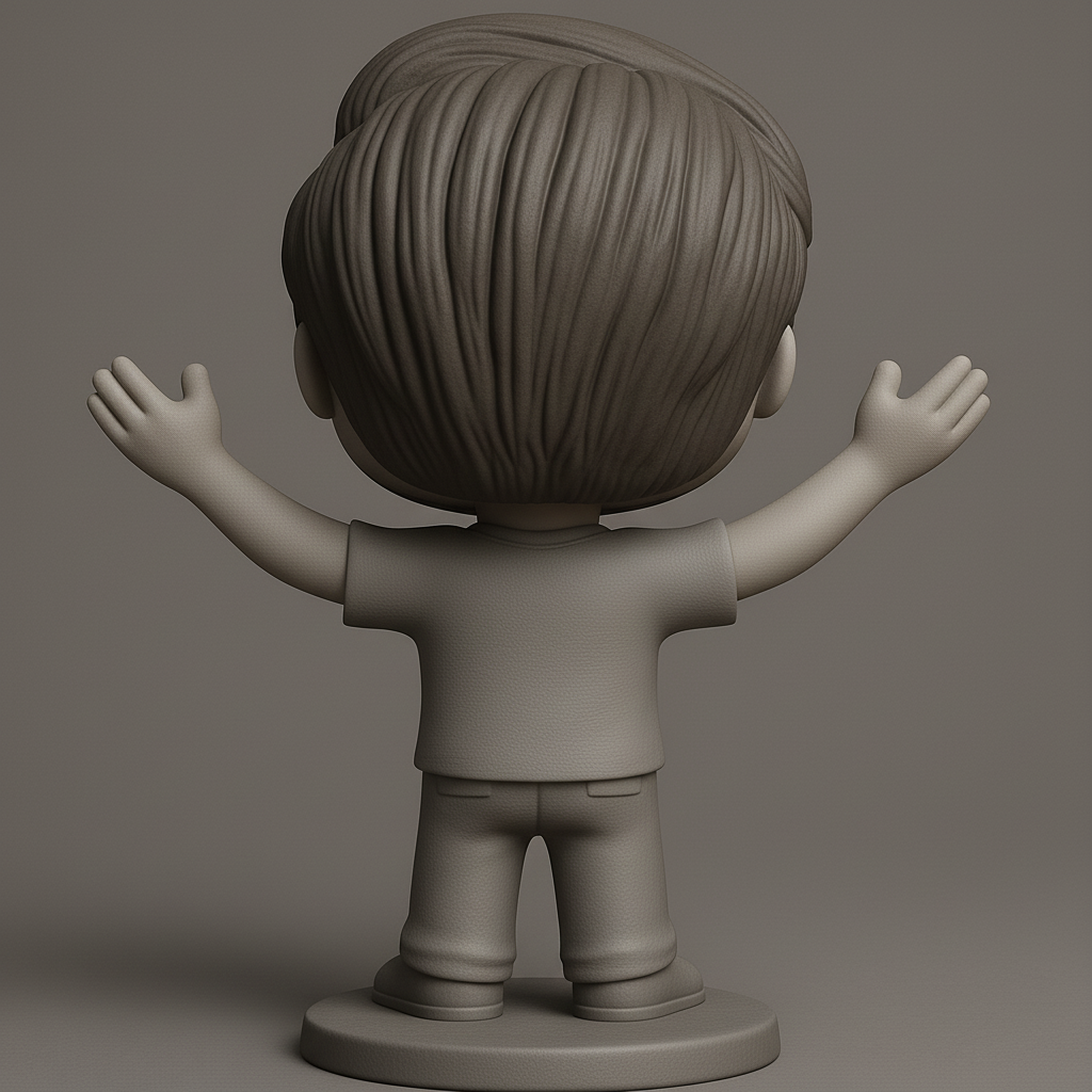 face anatomy 3d model-create 3d face model from photo_Enthusiastic Funko-Style Bearded Man Collectible