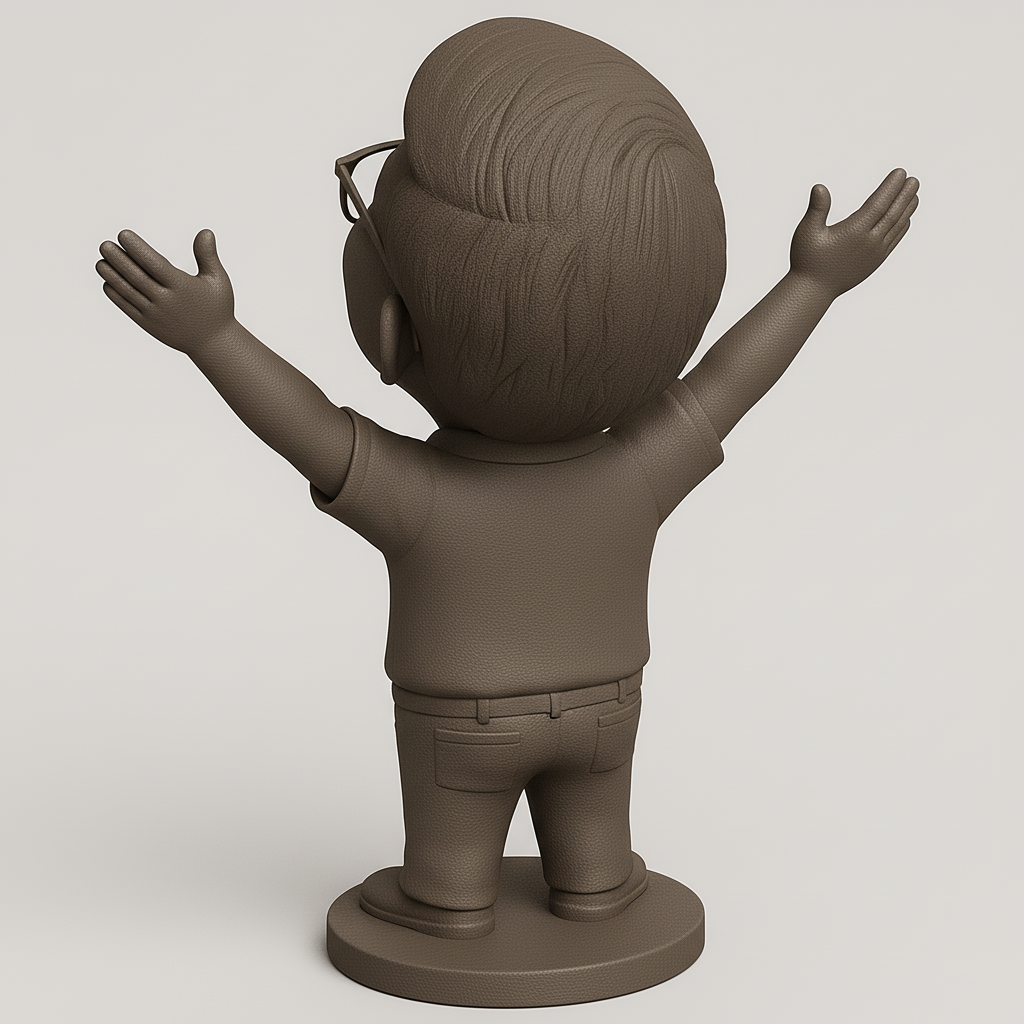 face anatomy 3d model-create 3d face model from photo_Joyful Figurine with Outstretched Arms