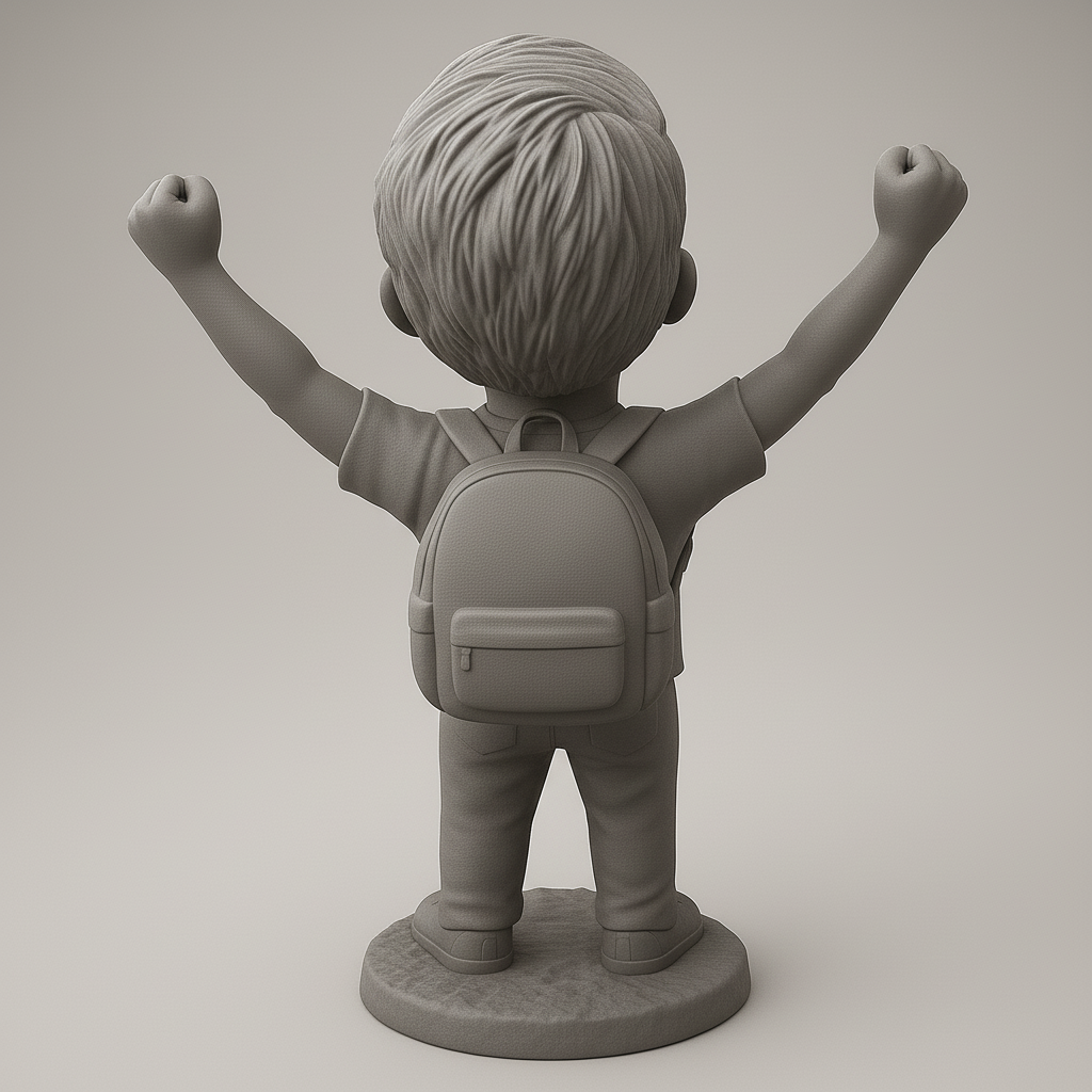 face anatomy 3d model-create 3d face model from photo_Joyful Kid Figurine for 3D Printing