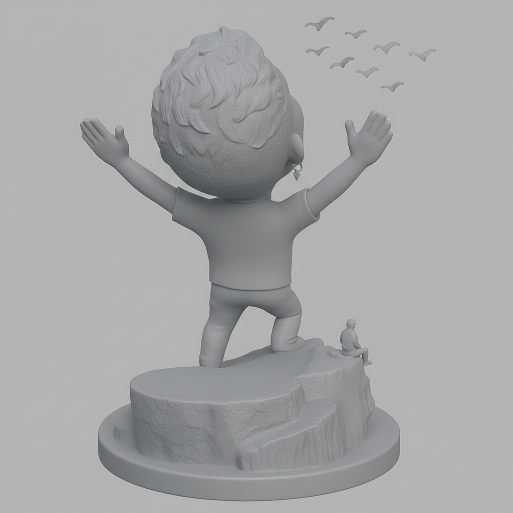 silhouette 3d printer maker-3d portrait printing_Joyful Heights: Embrace Freedom 3D Print