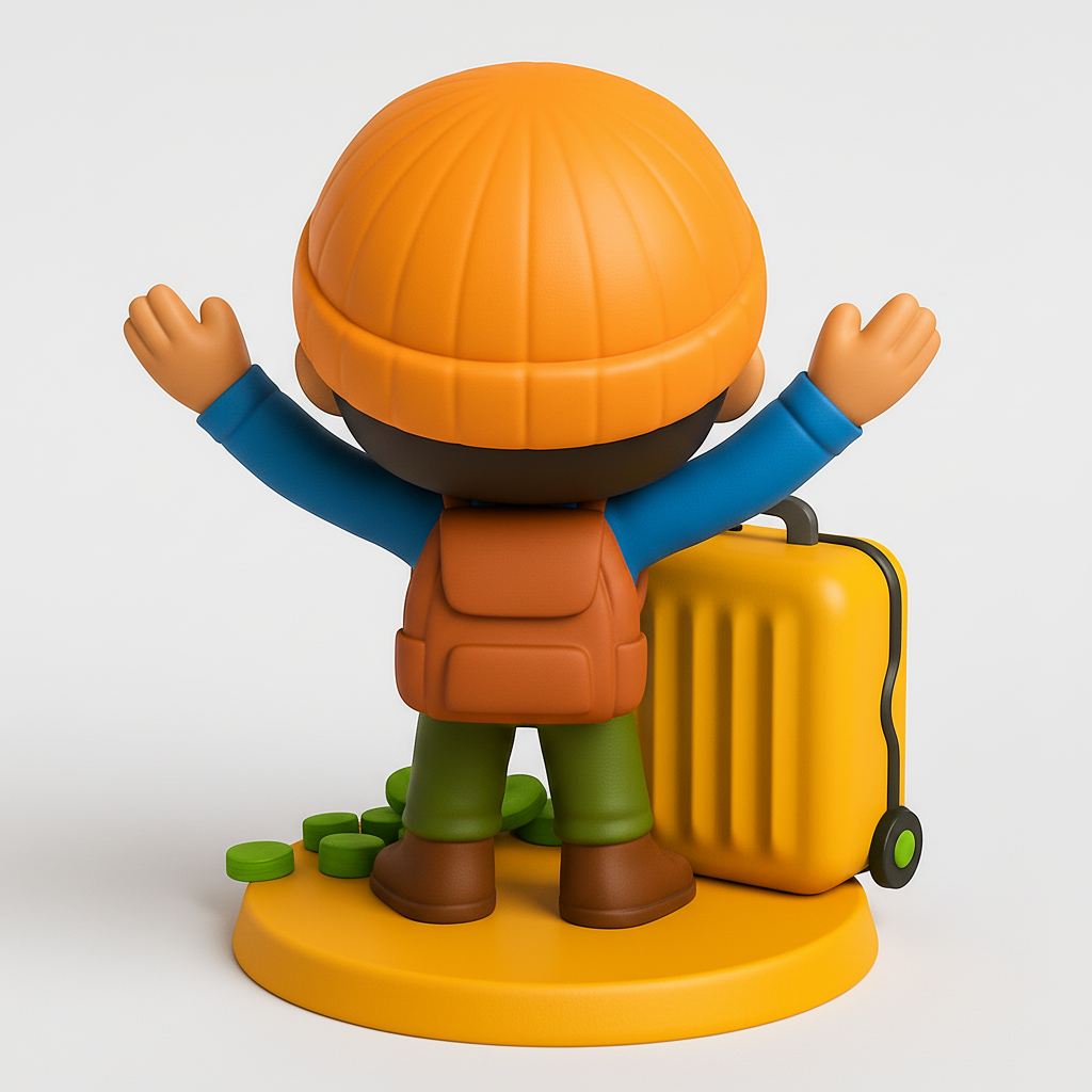 face anatomy 3d model-create 3d face model from photo_Happy Traveler Collectible Figurine