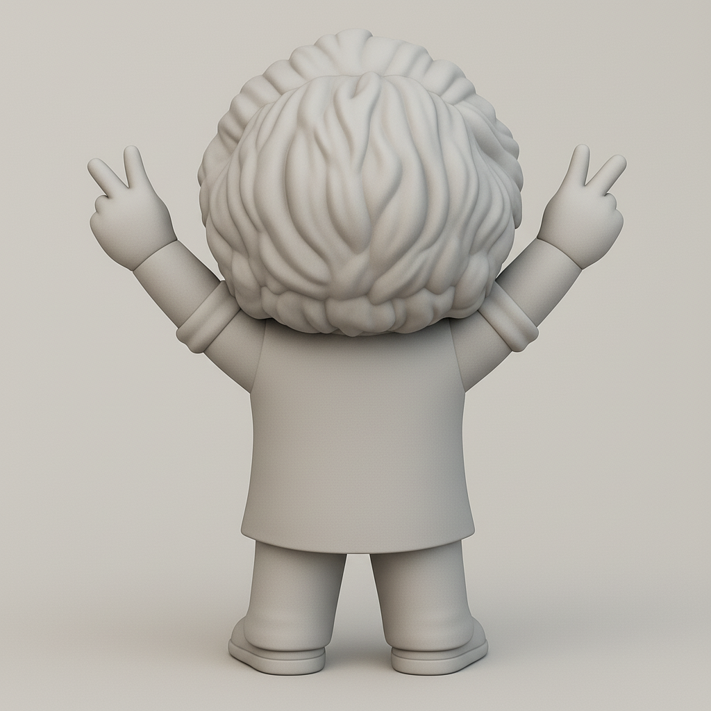 face anatomy 3d model-create 3d face model from photo_Chibi Genius Peace Sign Figure - Fun Desk Buddy