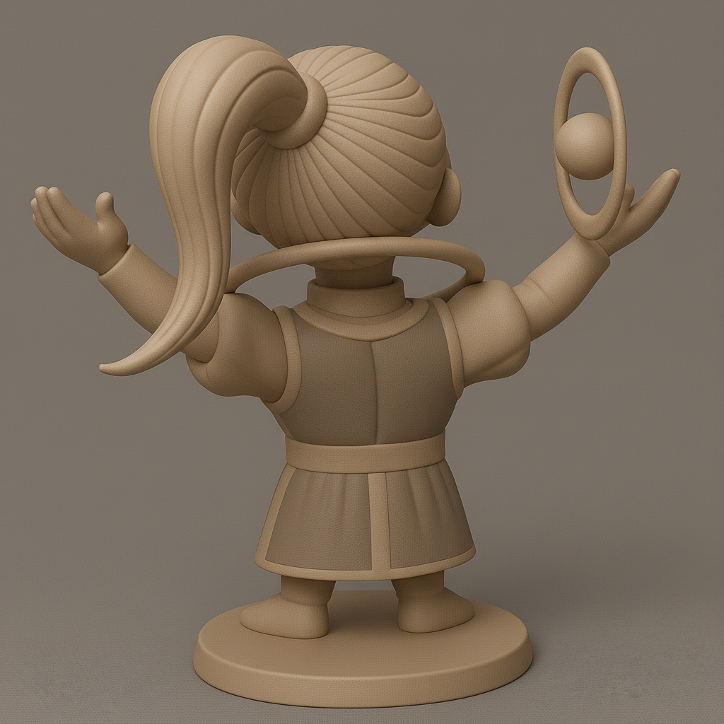 silhouette 3d printer maker-3d portrait printing_Joyful Space Explorer Figure