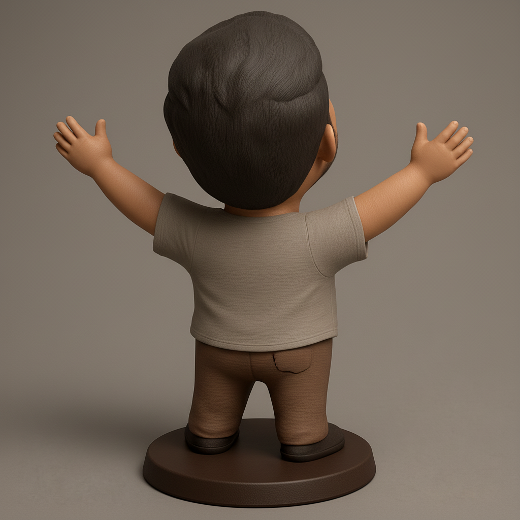 face anatomy 3d model-create 3d face model from photo_Uplifting Joy: Happy Man Figurine with Open Arms