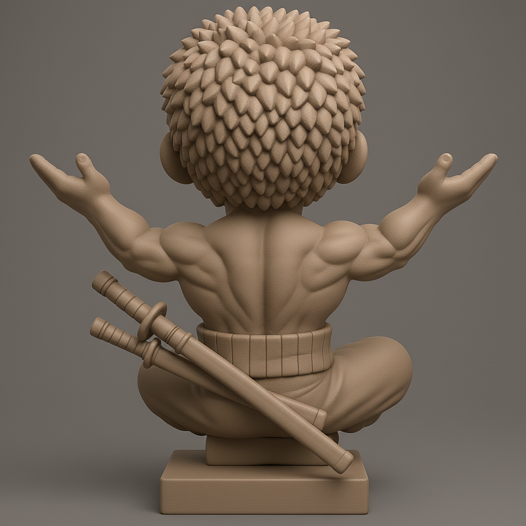 silhouette 3d printer maker-3d portrait printing_Charming Martial Arts Kid Figurine