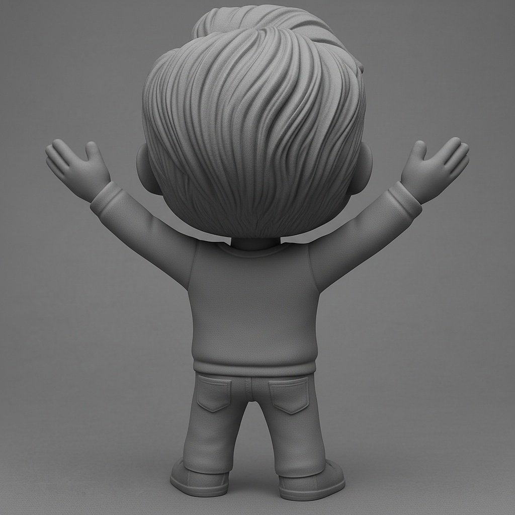 face anatomy 3d model-create 3d face model from photo_Joyful Bearded Chibi Figurine 3D Print