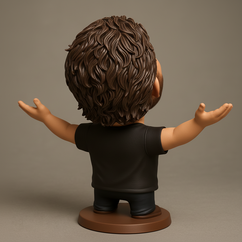face anatomy 3d model-create 3d face model from photo_Embrace Joy: Happy Man Bobblehead Figurine