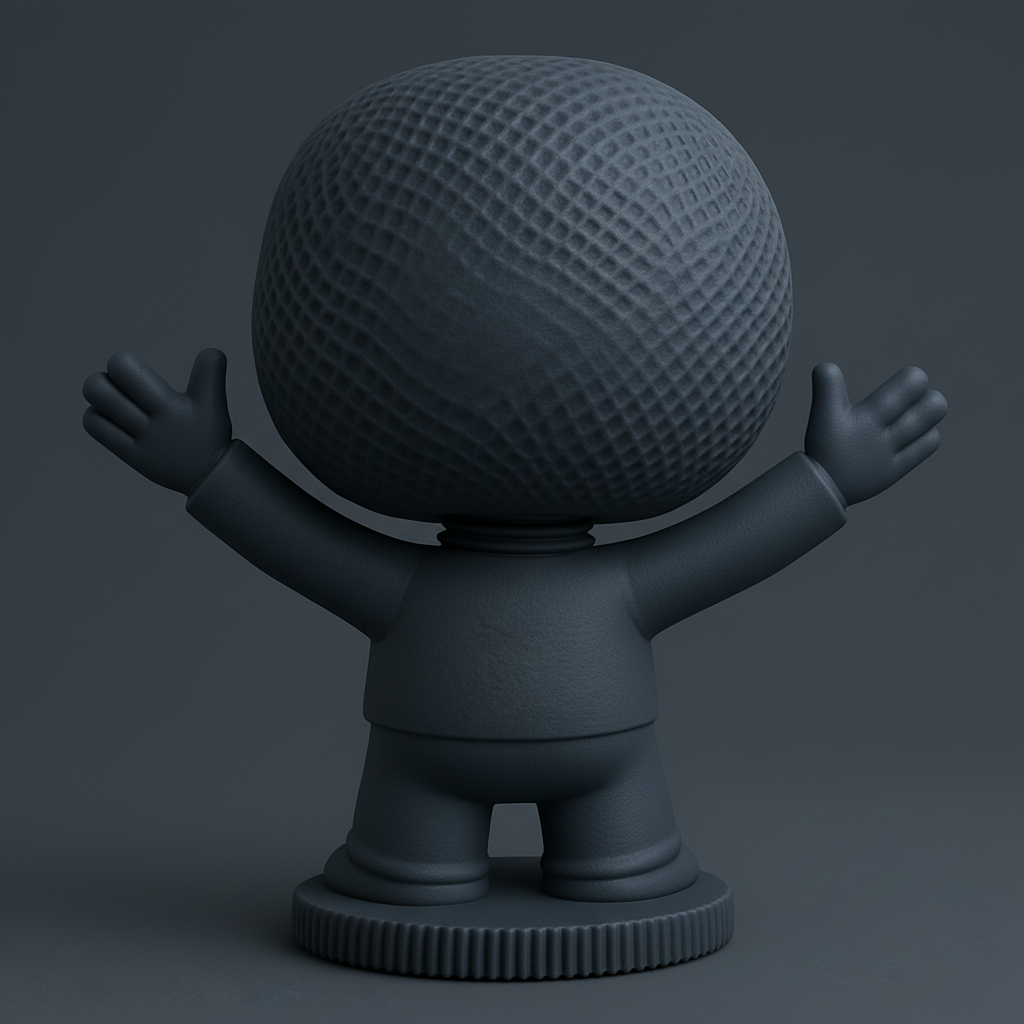 face to 3d model ai-3D portrait printing from photo_Joyful Textured Smile Bobblehead - Your Happy Desk Pal!