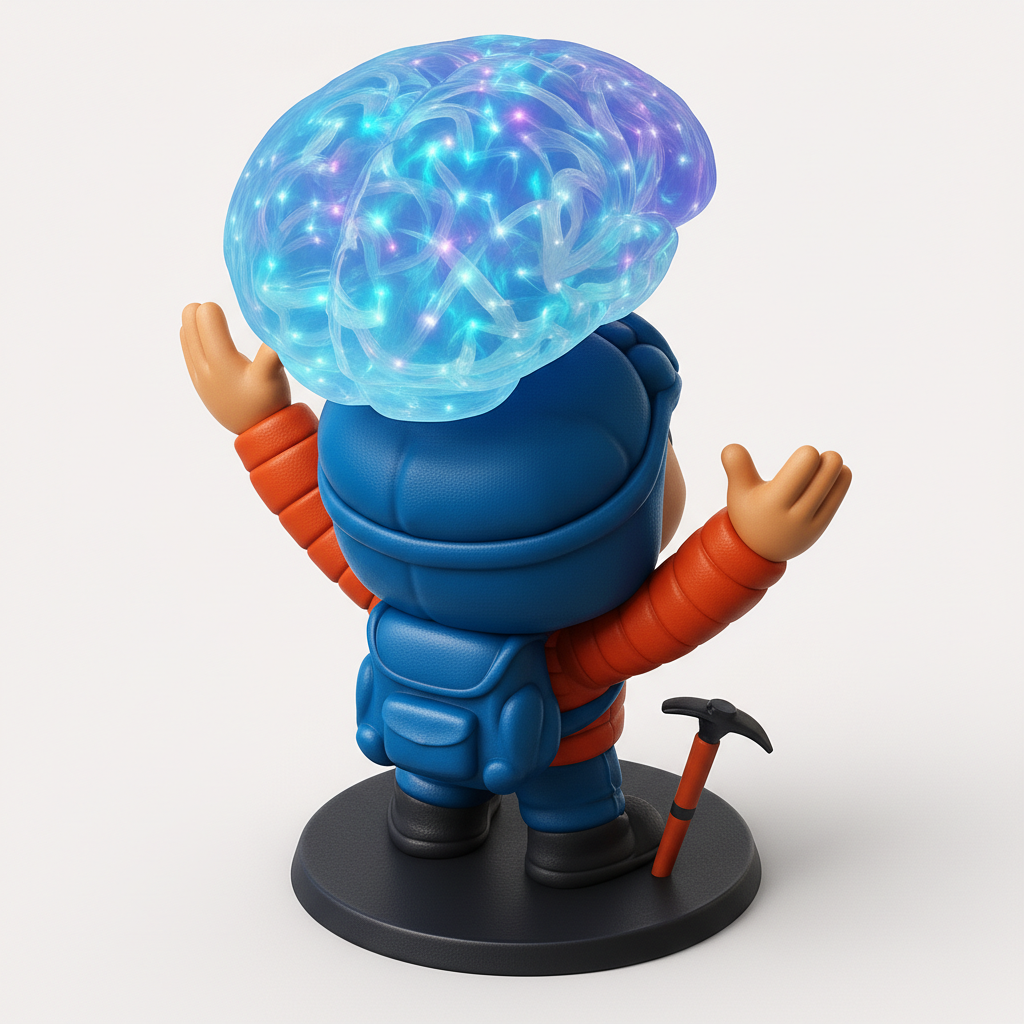 face to 3d model ai-3D portrait printing from photo_Mindful Explorer: Brain-Powered Adventure Figurine