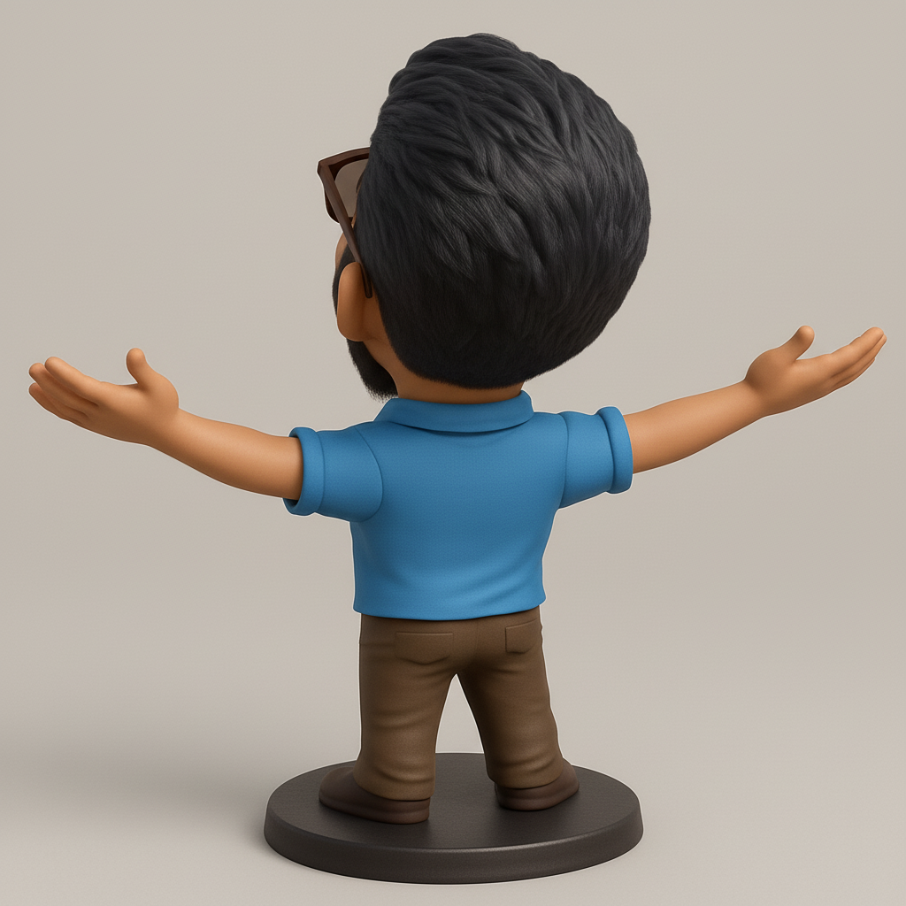 face anatomy 3d model-create 3d face model from photo_Optimistic Bobblehead: Embrace Joy & Freedom