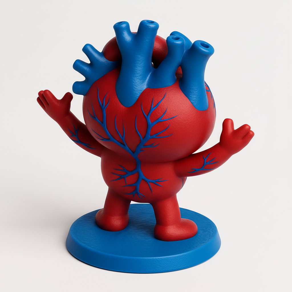 face anatomy 3d model-create 3d face model from photo_Adorable Anatomical Heart Buddy - Health & Happiness!