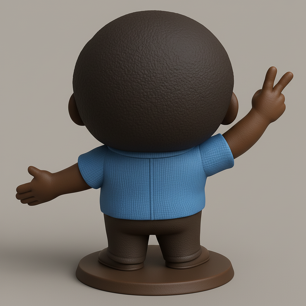 face anatomy 3d model-create 3d face model from photo_Joyful 'Peace' Bobblehead Figurine - Spread Happiness!