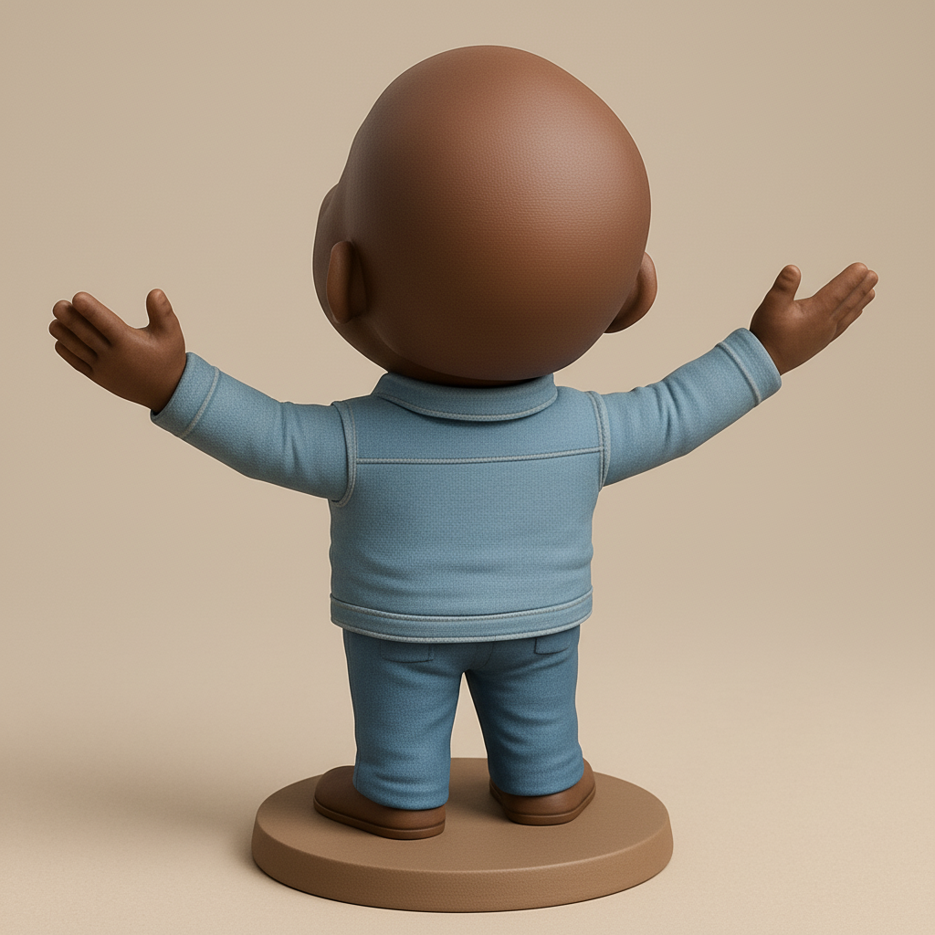 face to 3d model ai-3D portrait printing from photo_Optimistic Man Figurine - Print Your Own Joy!