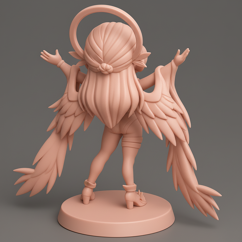 face anatomy 3d model-create 3d face model from photo_Elegant Winged Heroine 3D Model