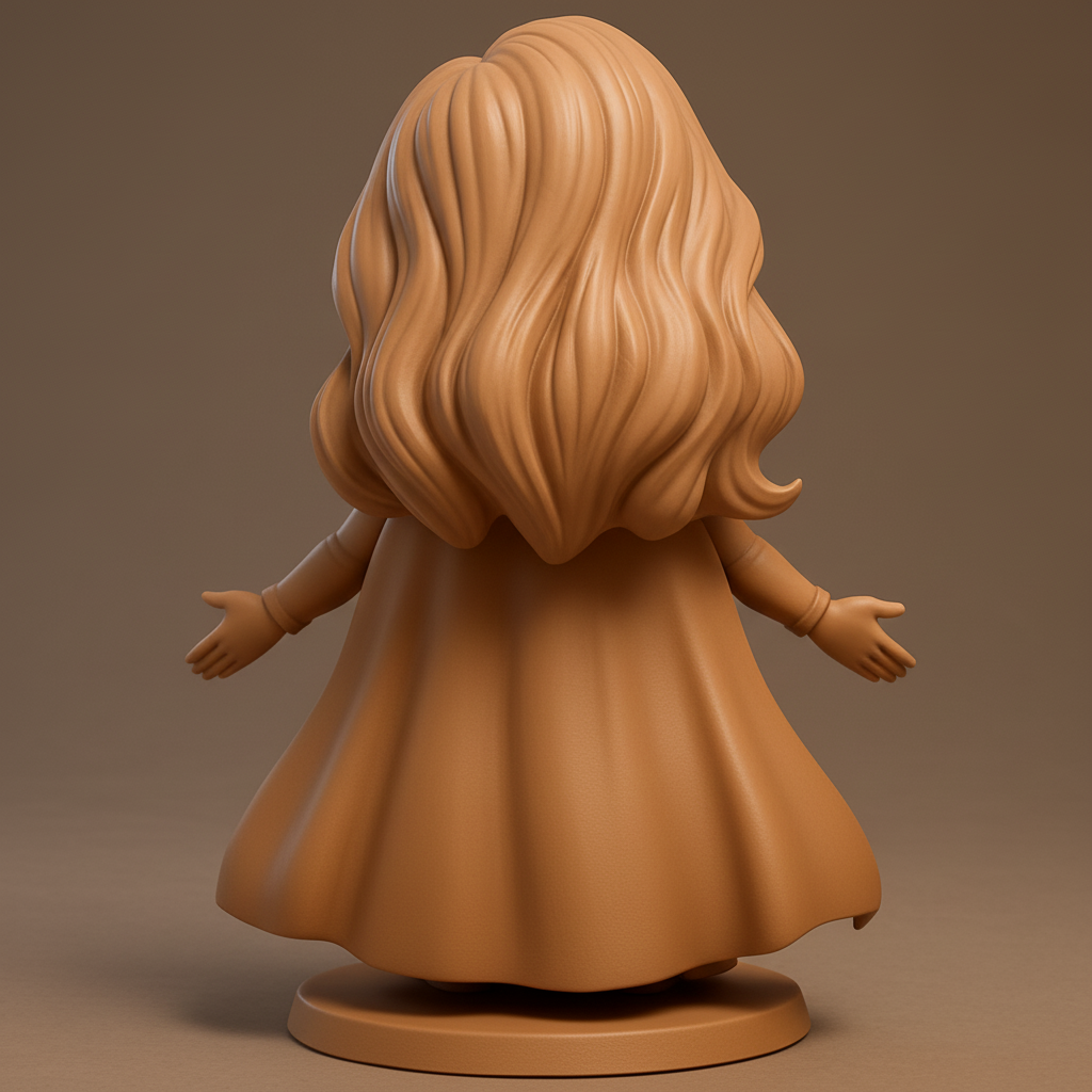 face to 3d model ai-3D portrait printing from photo_Radiant Chibi Warrior: Joyful Embrace Figurine 3D Print