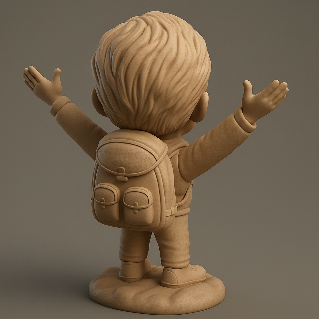 face to 3d model ai-3D portrait printing from photo_Joyful Child Figurine: Embrace Happiness!