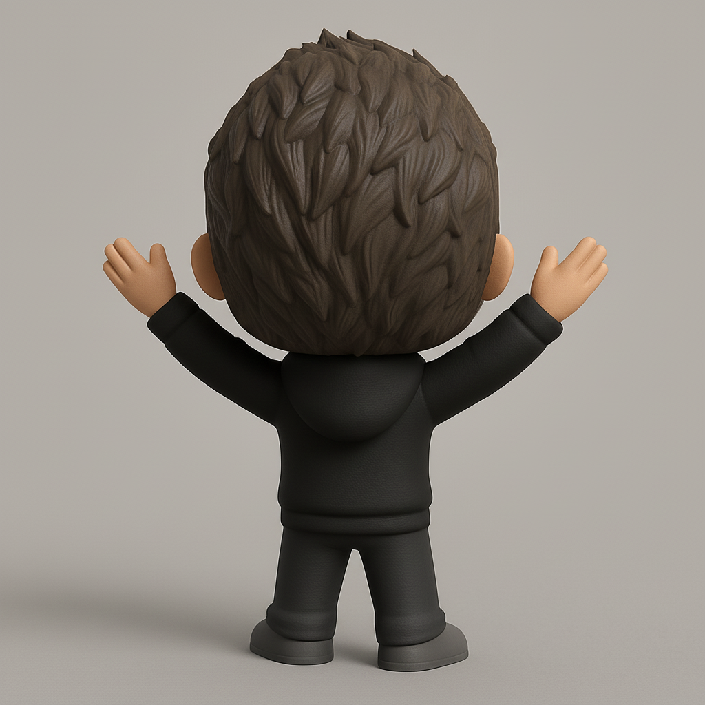 face to 3d model ai-3D portrait printing from photo_Charming Bearded Man Pop-Style Figurine 3D Model