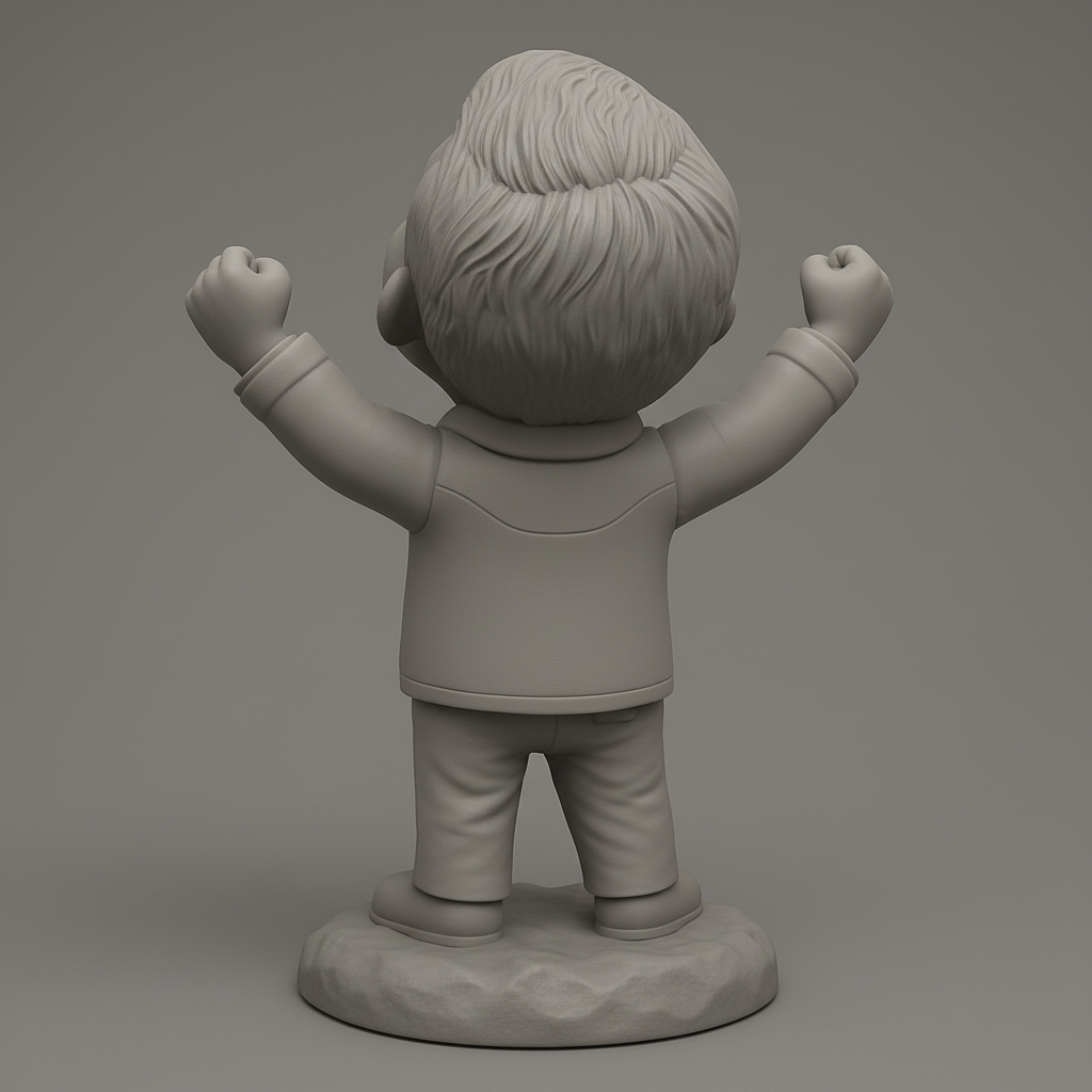 face to 3d model ai-3D portrait printing from photo_Triumphant Joy Figurine: Celebrate Every Victory